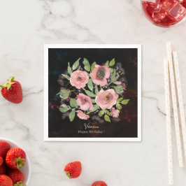 Blume in Aquarellfarbe Serviette