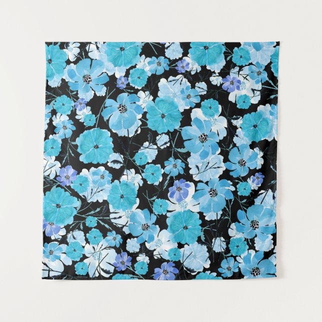 Blume in Aquarellfarben: Ein zartes Band Wandteppich (Vorderseite)