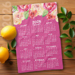 Blume in Aquarellfarben (kalt rosa) Geschirrtuch<br><div class="desc">Heissrosa - Neujahr - Neu - Ein feminines und skurriles, wasserfarbenes Kunstwerk mit einem Kalender. Dieses feminine Design mit natürlicher Blumenordnung und Volljahreskalender ist ein positiver Start ins beste Jahr aller Zeiten. Ein sehr nützliches Element in der Küche. Dieses Handtuch zeigt eine vollständige Jahresansicht aller Daten. Ein Kalender, der auf...</div>