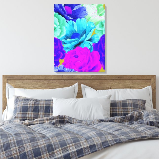Blume in Aquarellfarben Leinwanddruck (Insitu (Schlafzimmer))