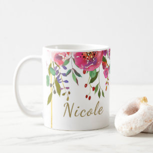 Blume in Aquarellfarben Moderne Farben kühl Tasse
