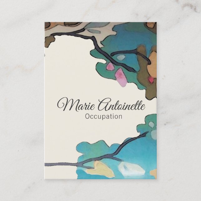 Blume in Aquarellfarben PAPIER & GRÖSSENOPTIONEN G Visitenkarte (Vorderseite)