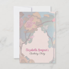 Blume in Aquarellfarben-PAPIEREN & GRÖSSEN-OPTIONE Einladung