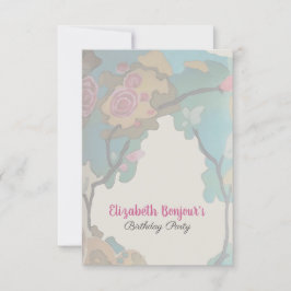 Blume in Aquarellfarben-PAPIEREN & GRÖSSEN-OPTIONE Einladung