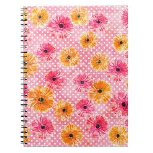 Blume in Aquarellfarben, rosa und gelb Notizblock