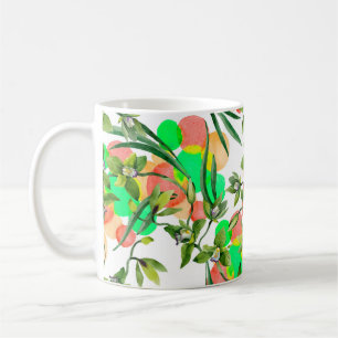 Blume in Aquarellgrün orchid. Floral botanisch Kaffeetasse
