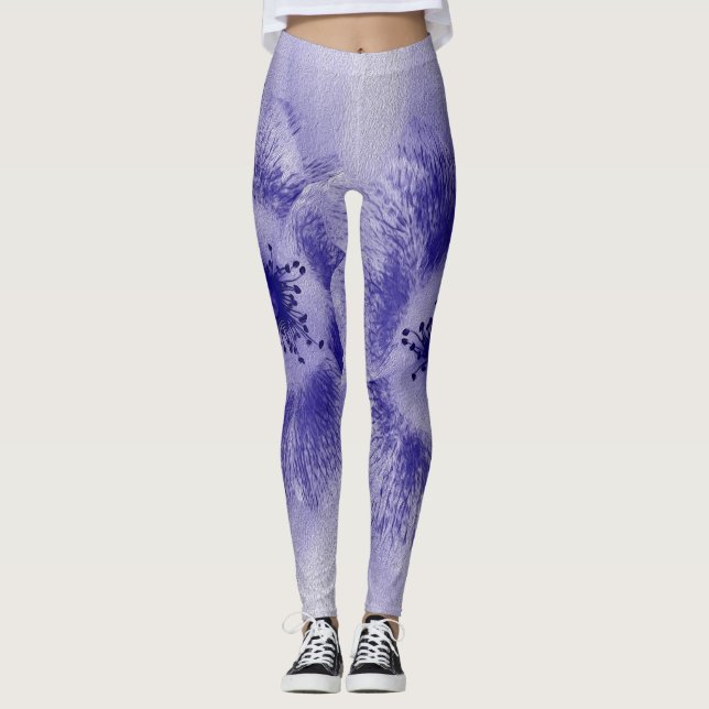 Blume in blau 2 leggings (Vorderseite)