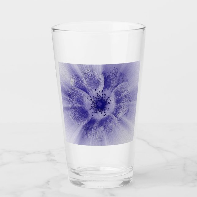 Blume in blau glas (Vorderseite)