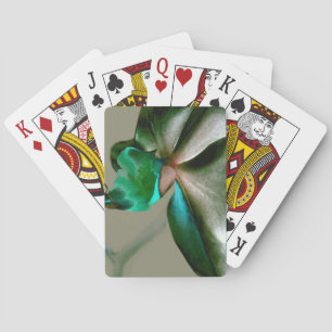 Blume in Blau, Grün und Grau Spielkarten