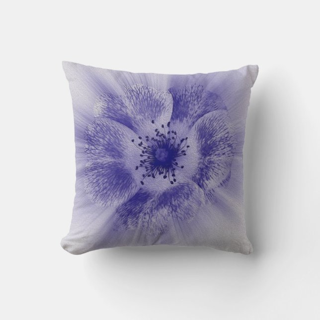 Blume in blau kissen (Vorderseite)
