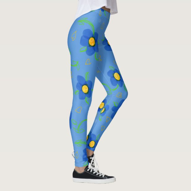 Blume in blau leggings (Rechts)
