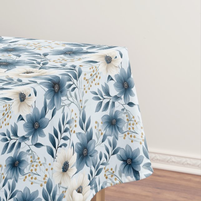 Blume in Blau und Beige Tischdecke (Beispiel)