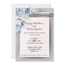 Blume in Blau und Rosa auf Pink & Gray Wedding