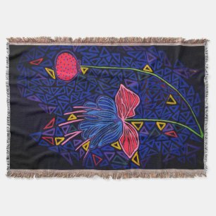 Blume in Blau und Rosa Decke
