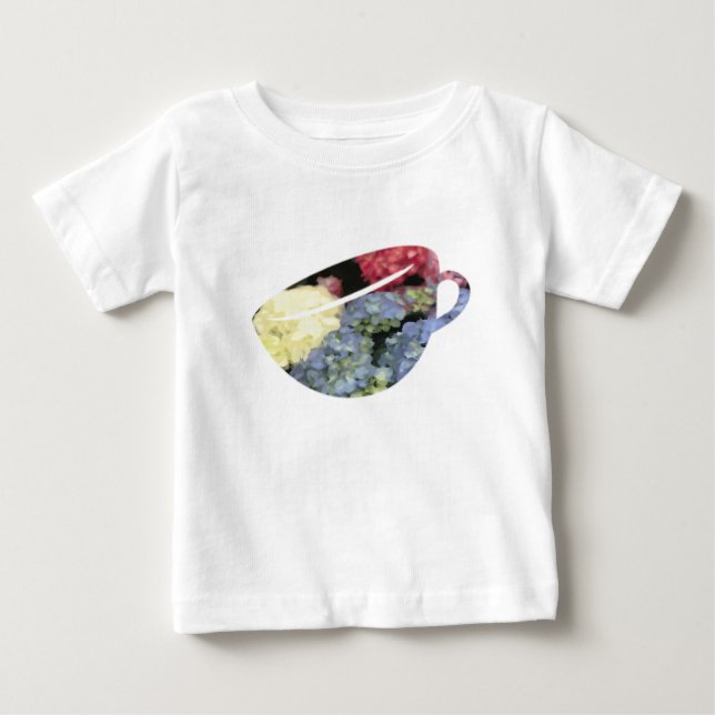 Blume in Blau und Rosa Hydrangea Malerei Baby T-shirt (Vorderseite)