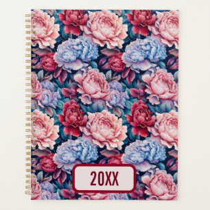 Blume in Blau und Rosa Planer