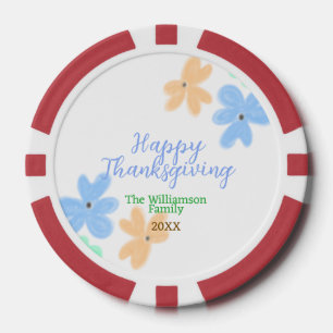 Blume in Blauorange Pokerchips