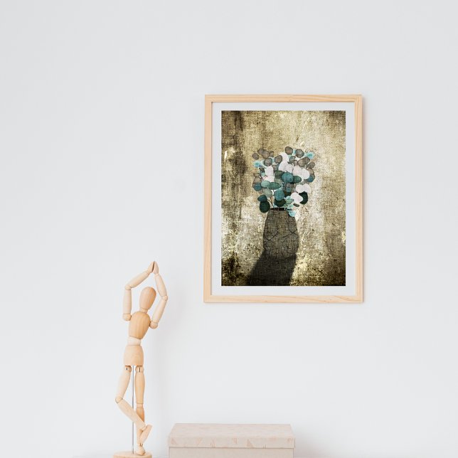 Blume in Crackled Vase Grunge Textur Poster (Von Creator hochgeladen)