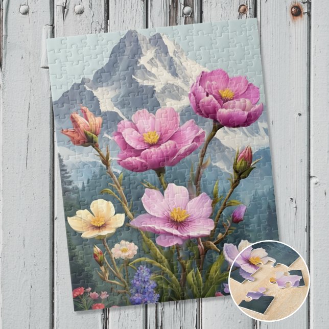 Blume in den Bergen Puzzle (Von Creator hochgeladen)