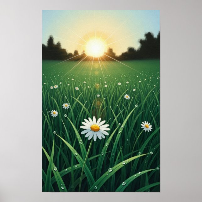 Blume in der Kunst der Sonnenmauer Poster (Vorne)