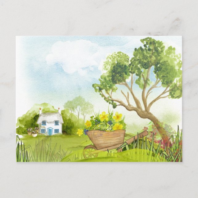 Blume in der Landschaft der Rollbarren Postkarte (Vorderseite)