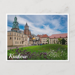 Blume in der Nähe des Schlosses Wawel in Krakau, P Postkarte