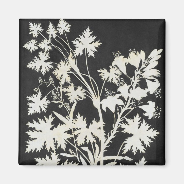 Blume in der Silhouette Magnet (Vorne)