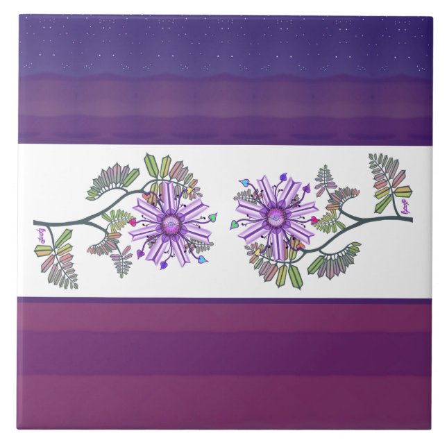 Blume in der Wüste Fliese (Vorderseite)