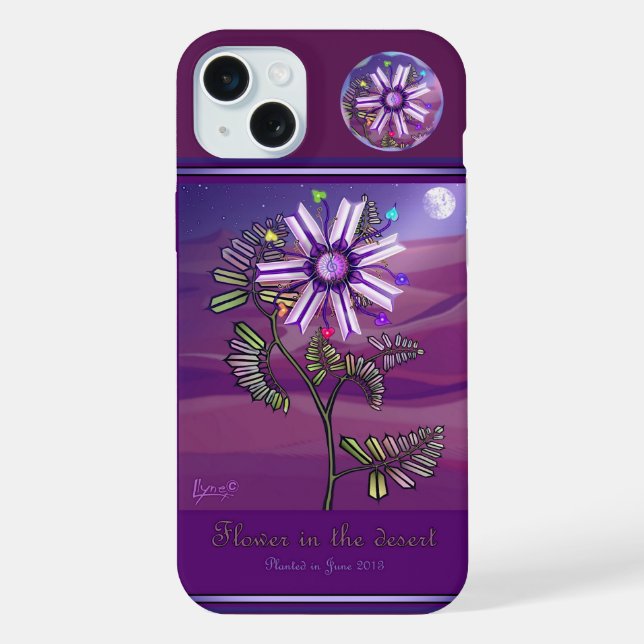 Blume in der Wüste iPhone Hülle (Rückseite)