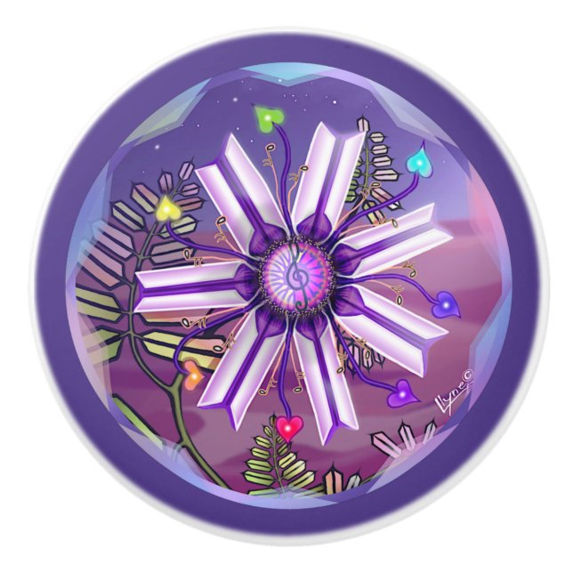 Blume in der Wüste Keramikknauf (Vorderseite)