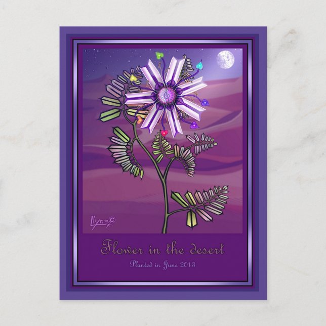 Blume in der Wüste Postkarte (Vorderseite)