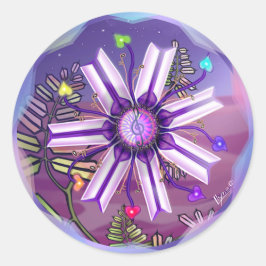 Blume in der Wüste Runder Aufkleber