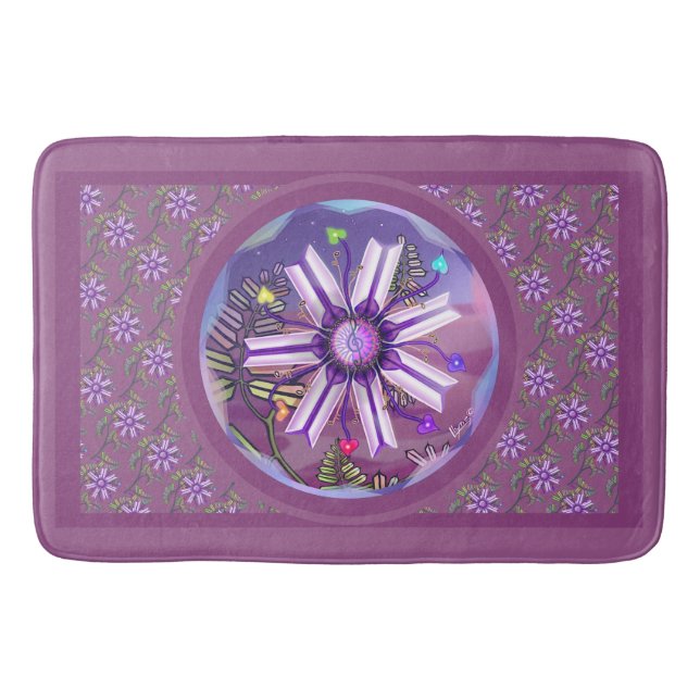 Blume in der Wüstenbadematte Badematte (Vorderseite)