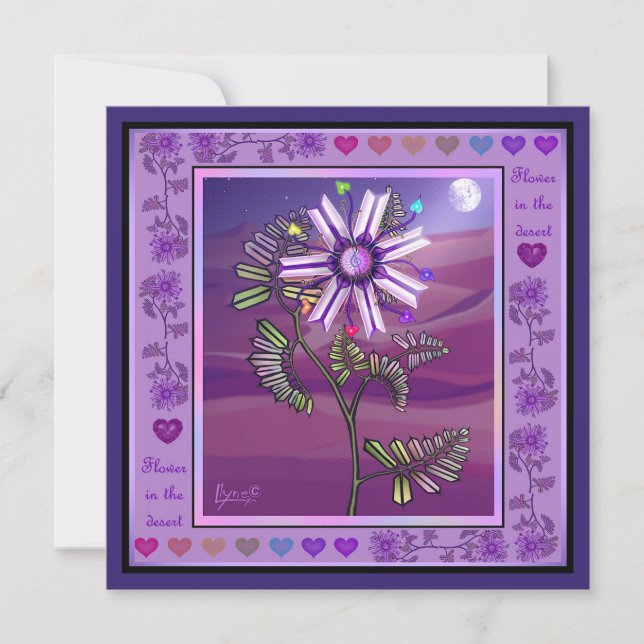 Blume in der Wüstenkarte Karte (Vorderseite)