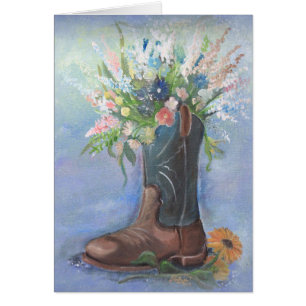 Blume in einem Cowboy-Boot
