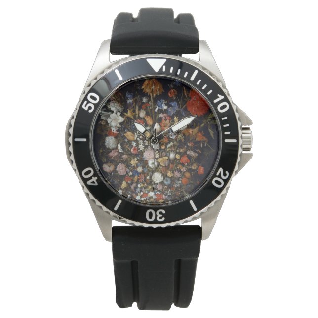 Blume in einem Holzschiff (von Jan Brueghel) Armbanduhr (Vorderseite)