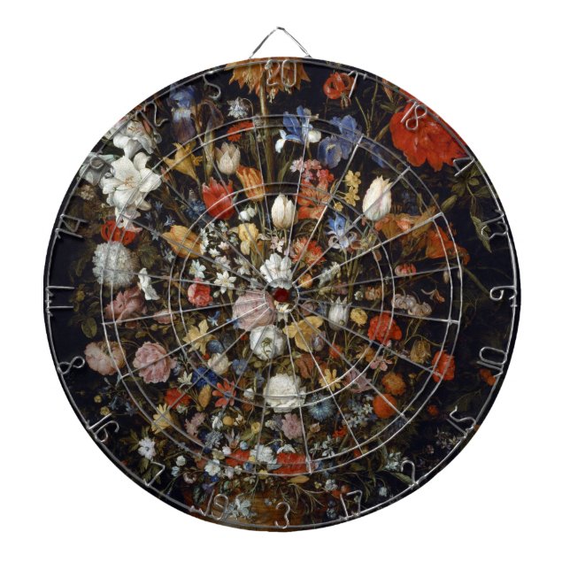 Blume in einem Holzschiff (von Jan Brueghel) Dartscheibe (vorne)