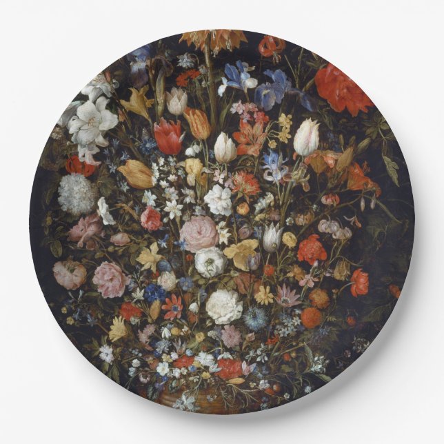 Blume in einem Holzschiff (von Jan Brueghel) Pappteller (Vorderseite)