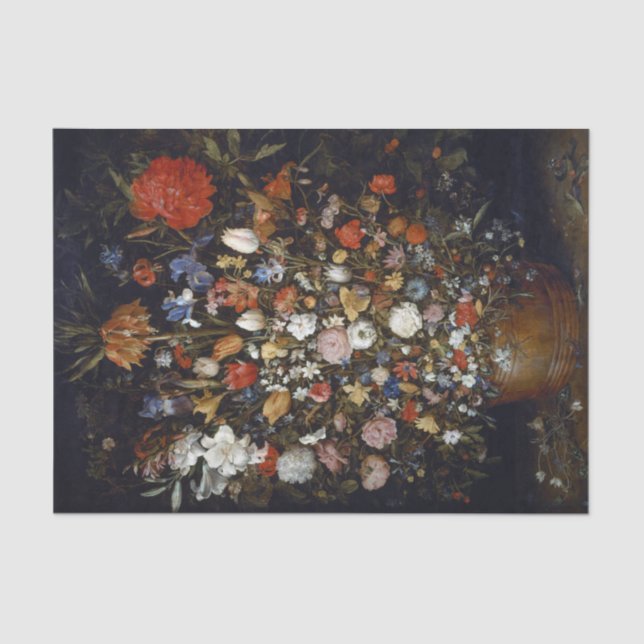 Blume in einem Holzschiff (von Jan Brueghel) Seidenpapier (Vorderseite)