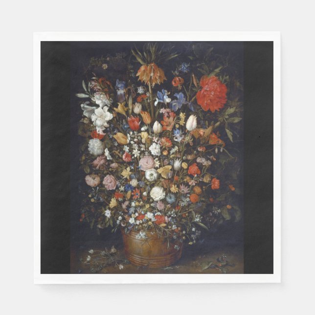 Blume in einem Holzschiff (von Jan Brueghel) Serviette (Vorderseite)