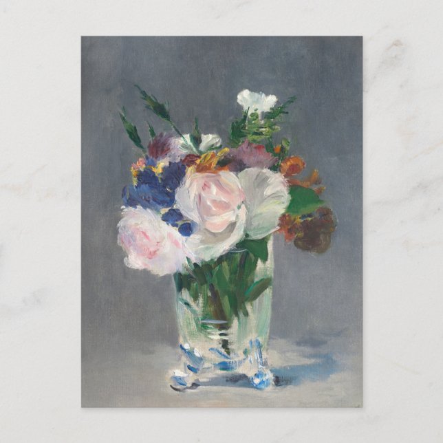 Blume in einem Kristallvase-Manet Postkarte (Vorderseite)
