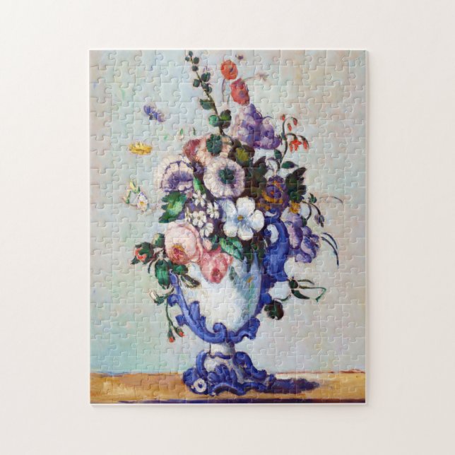 Blume in einem Rokoko Vase, Paul Cezanne Puzzle (Vertikal)