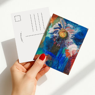 Blume in einer Blauen Vase   Fritz Schaefler Postkarte