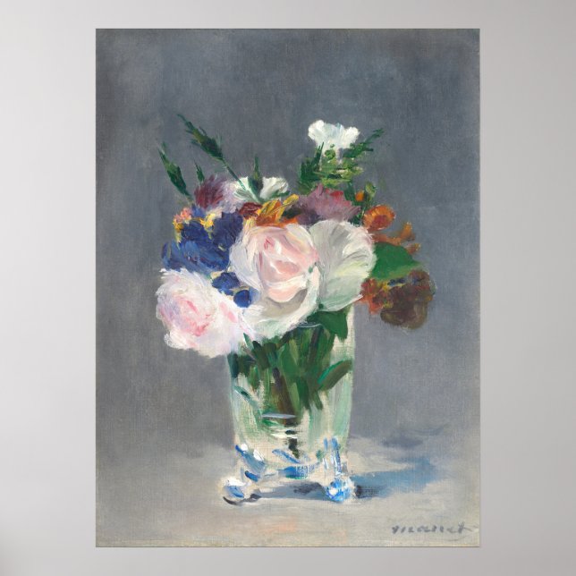 Blume in einer Crystal Vase - Edouard Manet Kunst  Poster (Vorne)