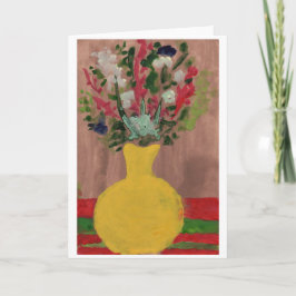 Blume in einer gelben Vase-Notizkarte Karte
