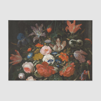 Blume in einer Glasvase von Abraham Mignon Seidenpapier