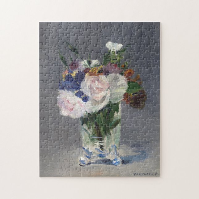 Blume in einer Kristallvase | Édouard Manet Puzzle (Vertikal)
