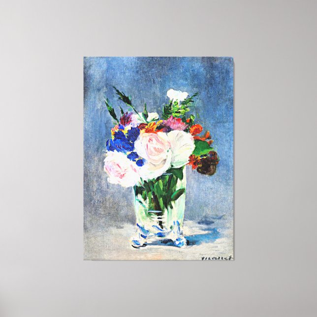 Blume in einer Kristallvase von Edouard Manet, Leinwanddruck (Vorderseite)