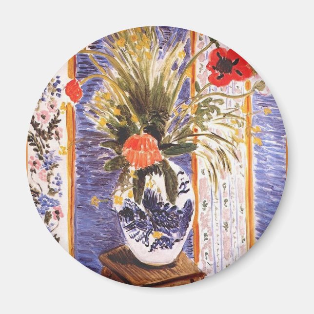 Blume in einer Schüssel Magnet (Vorne)