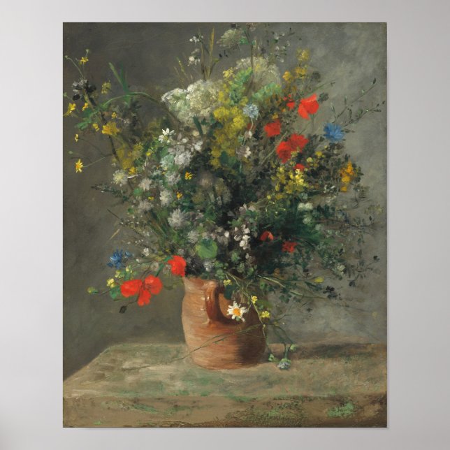 Blume in einer Vase (2) von Auguste Renoir Poster (Vorne)